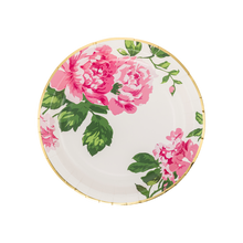 Load image into Gallery viewer, Pink Chintz Floral Paper Plate