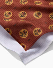 Load image into Gallery viewer, Geometry Artisanal Floral Orange Tea Towel