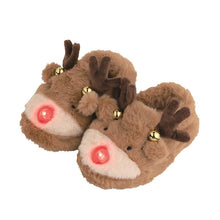 Load image into Gallery viewer, Christmas Light-Up Slippers - Reindeer