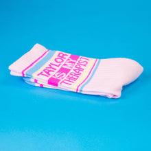 Load image into Gallery viewer, Taylor Is My Therapist Gym Crew Socks
