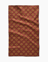 Load image into Gallery viewer, Geometry Artisanal Floral Orange Tea Towel