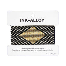 Load image into Gallery viewer, Brooklyn Diamond Beaded Stretch Bracelet Black