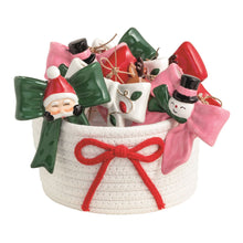 Load image into Gallery viewer, Mud Pie Ceramic Bow Ornament