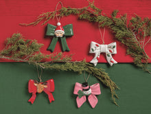 Load image into Gallery viewer, Mud Pie Ceramic Bow Ornament
