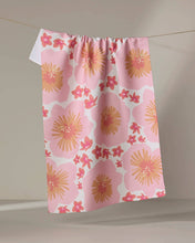 Load image into Gallery viewer, Geometry Hibiscus Sunset Tea Towel