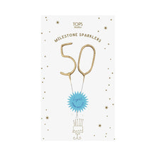 Load image into Gallery viewer, Mini 4" Gold Milestone Number Sparkler Wands - Custom Option
