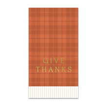 Load image into Gallery viewer, Give Thanks Plaid Dinner Napkin