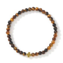 Load image into Gallery viewer, Boho Cross Natural Stone Bracelet