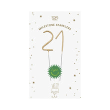 Load image into Gallery viewer, Mini 4" Gold Milestone Number Sparkler Wands - Custom Option