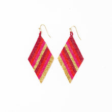 Load image into Gallery viewer, Frida Diagonal Ombre Stripes Beaded Earrings Hot Pink
