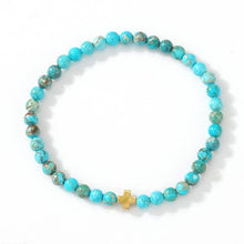 Load image into Gallery viewer, Boho Cross Natural Stone Bracelet