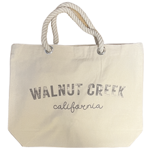 Load image into Gallery viewer, East Bay City Name Beach Tote Bags