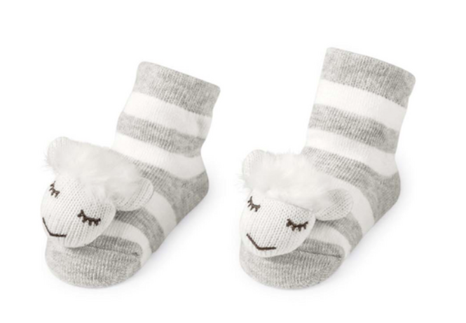 Sheep Stripe Rattle Socks