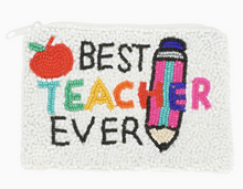 Load image into Gallery viewer, Beaded Teacher Coin Purse

