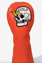 Load image into Gallery viewer, Shocker Skull and Checker Leather Golf Driver Cover