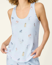 Load image into Gallery viewer, Dogs Fetch & Frolic Ice Blue Tank & Shorts Pajama Set by PJ Salvage