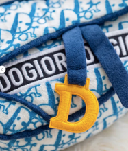 Load image into Gallery viewer, Royal Blue & White Dogior Saddle Bag Dog Toy by Haute Diggity Dog