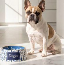 Load image into Gallery viewer, Royal Blue & White Dogior Pet Bowls by Haute Diggity Dog