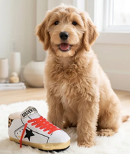 Load image into Gallery viewer, Golden Pooch Tennis Shoe Plush Dog Toy by Haute Diggity Dog