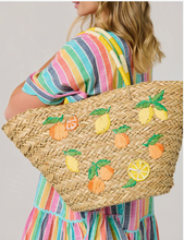 Load image into Gallery viewer, Citrus Straw Tote