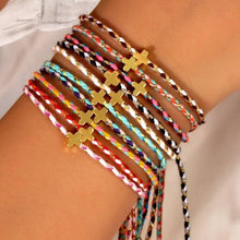 Load image into Gallery viewer, Corded Cross Bracelet