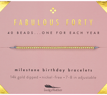 Load image into Gallery viewer, 40th Milestone Birthday Bracelet