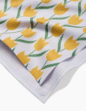 Load image into Gallery viewer, Yellow Tulip Flowers Tea Towel by Geometry
