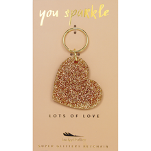 Load image into Gallery viewer, HEART Glitter Keychain