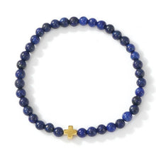 Load image into Gallery viewer, Boho Cross Natural Stone Bracelet