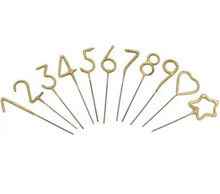 Load image into Gallery viewer, Mini Gold Number Sparklers