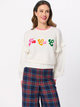 Load image into Gallery viewer, Fa La La Ruffle Sleeve Relaxed Sweatshirt - back view
