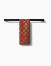 Load image into Gallery viewer, Artisanal Floral Orange Tea Towel
