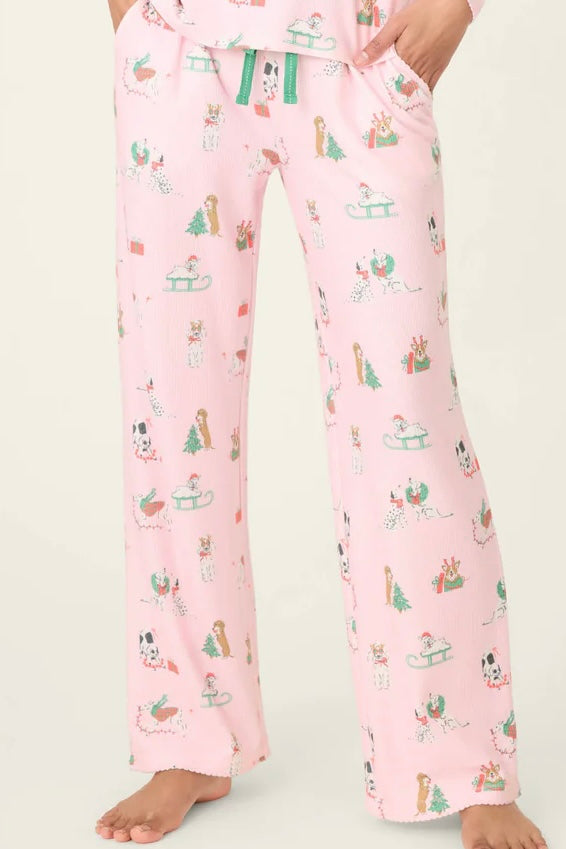 Peace & Pawlidays Dog Print Pants