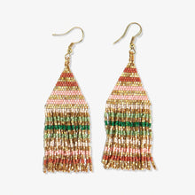 Load image into Gallery viewer, Lexie Horizontal Gold Lines Beaded Fringe Earrings Desert Wholesale
