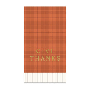 Give Thanks Plaid Dinner Napkin