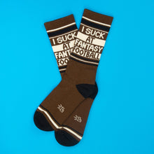 Load image into Gallery viewer, I Suck At Fantasy Football Gym Crew Socks
