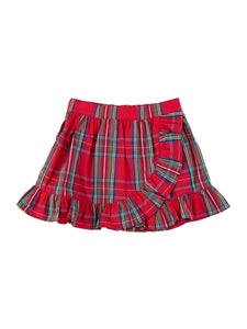 Girls Tis The Season Plaid Ruffle Wrap Skirt