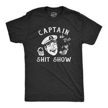 Load image into Gallery viewer, Captain Of The Shit Show Funny Mens T Shirt Drinking Graphic
