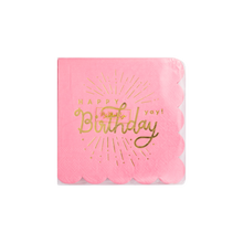 Load image into Gallery viewer, Happy Birthday Pink Paper Cocktail Napkin

