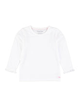 Load image into Gallery viewer, Girls White Knit Long Sleeve Ruffle Sleeve Top
