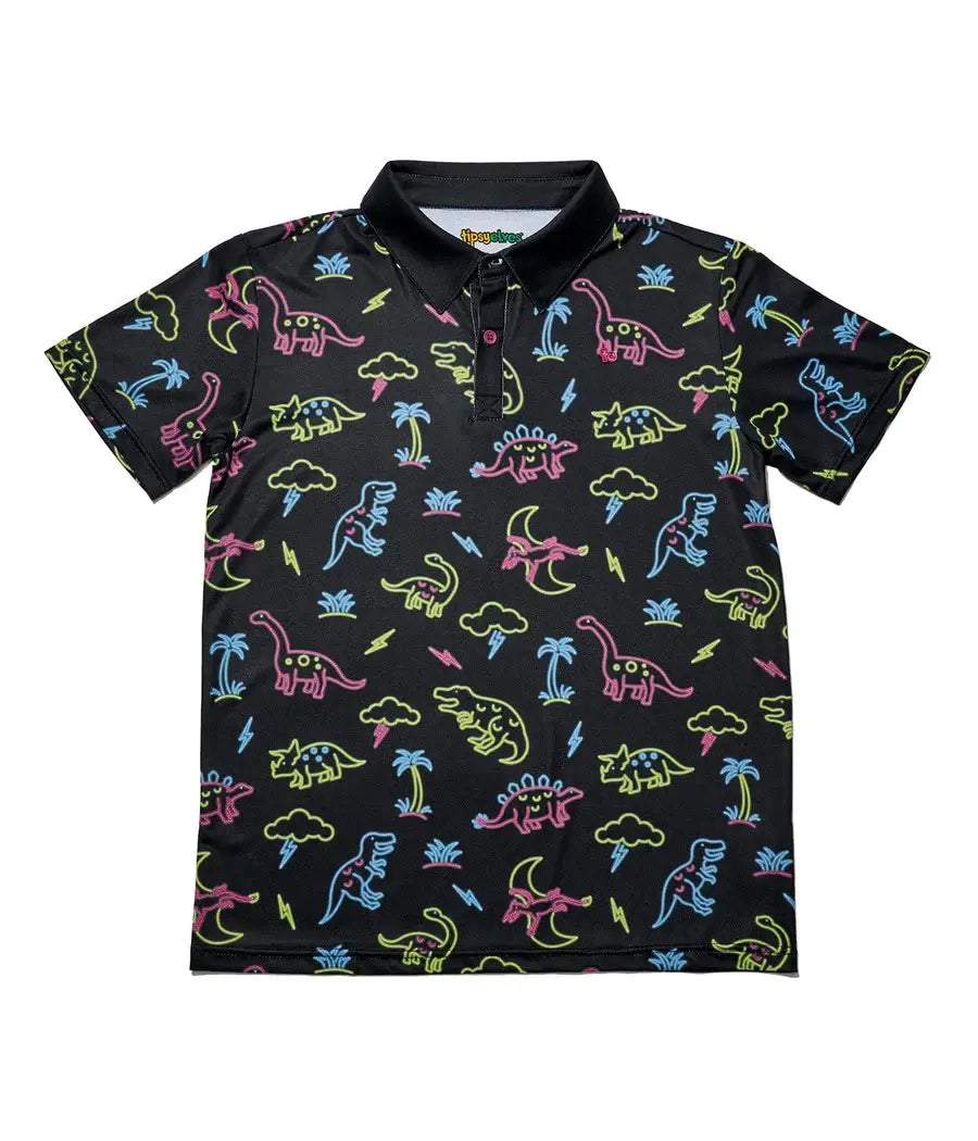 Neon Dino -  Youth Polo Shirt