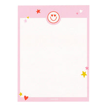 Load image into Gallery viewer, Pink Border Heart Eyes Smiley 6x8 Notepad
