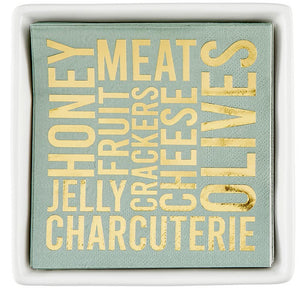 Ceramic Napkin Tray + Napkin - Charcuterie