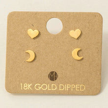 Load image into Gallery viewer, Moon Heart Earrings detail
