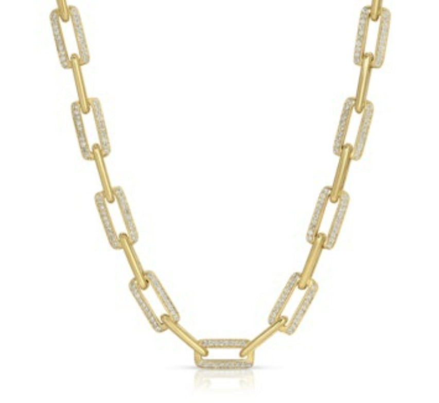 Palm Beach Pave Link Necklace