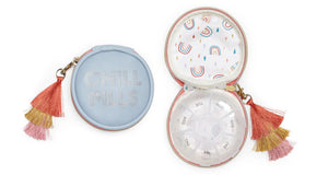 Vegan Leather Travel Pill Case with Tassel - "Chill Pills"