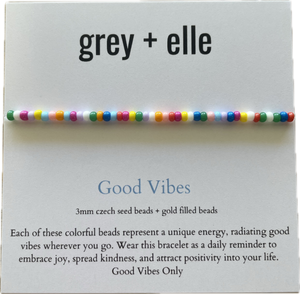 Grey + Elle Good Vibes Bracelet