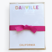 Load image into Gallery viewer, East Bay City Names Rainbow Letter Mini Notepads
