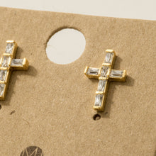 Load image into Gallery viewer, Cross Square Stone Earrings detail
