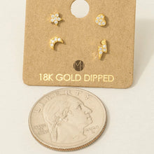 Load image into Gallery viewer, Moon Star Thunder Earrings detail
